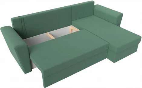 Диван угловой Амстердам Лайт правый угол (Зеленый/Рогожка) Лига Диванов арт.121171