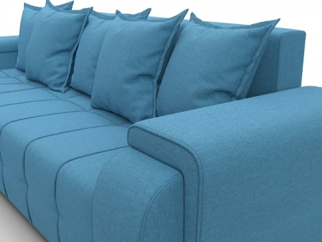 Диван угловой Лига-121 левый угол (ДСП,Брус,Рогожка/Голубой) Лига Диванов 137343L