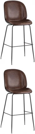 Стул барный Beetle PU со спинкой коричневый 2 шт Stool Group (арт.УТ000038311)