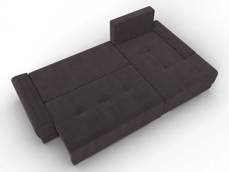 Диван угловой Лига-119 угол правый (ДСП,Брус,Фанера,ЛДС,Велюр/Коричневый) Лига Диванов 137093