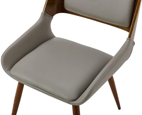 Стул ESF JY1869 серый PU#047/орех/металл/Экокожа,Шпон,Металл