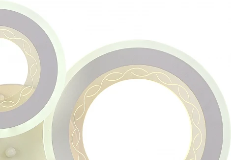 Потолочная люстра светодиодная Natali Kovaltseva Groove LED LAMPS 81196 с пультом ДУ, моб. приложением 140W, белый, LED (регулировка яркости, 220V)