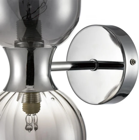 Бра Lumion Tauna 8114/2W хром/дымчатый, металл/стекло G9 30W + E14 40W 220V