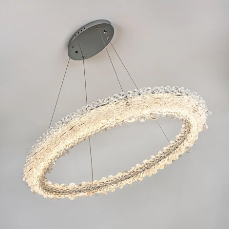 Подвесной светильник светодиодный хрустальный с пультом с регулировкой цветовой температуры и яркости Modelux MODESTYLE MS.5004.800 CR