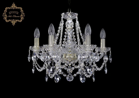 Подвесная люстра Art Classic 11.25 11.25.6.165.Gd.Sp (220V, хрусталь, на цепи, подсвечник, свеча)