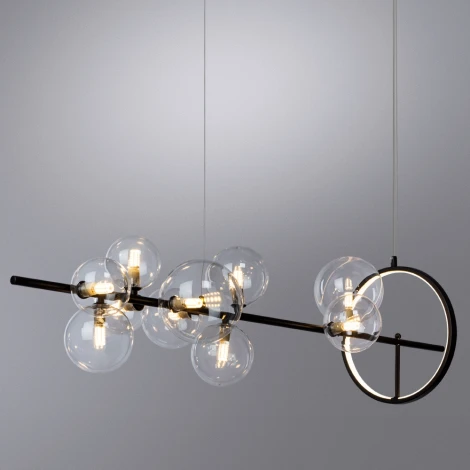 Подвесная люстра Arte Lamp Saturn A7790SP-50BK (LED, 220V, на тросе, шарики, кольцо)