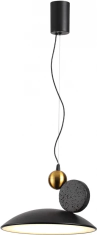Подвесной светильник Odeon Light Travertino 6626/20L черн/золотой/металл/травертин/акрил IP20 LED 20W 3000K 220V (на тросе)