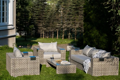 "Тито" лаунж-зона из искусственного ротанга, цвет серый 4SIS арт.УТ-00007461