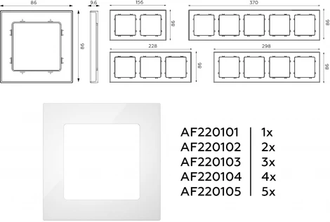 Рамка Ambrella Volt ALFA Techno (Белый глянец) 5-ая AF220105
