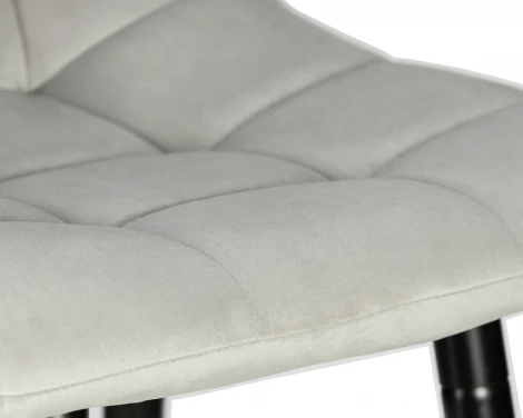 Стул барный Dobrin NICOLE (черные матовые ножки, светло-серый велюр (108-52))