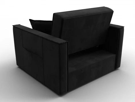 Кресло-кровать Лига-104 (80) (ЛДСП,Брус,Фанера,Велюр/Черный) Лига Диванов 134857