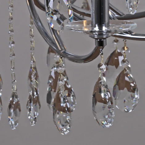 Подвесная люстра ILLUMICO IL2326-16POR-39 CR (220V, хрусталь, на цепи, подсвечник, свеча)