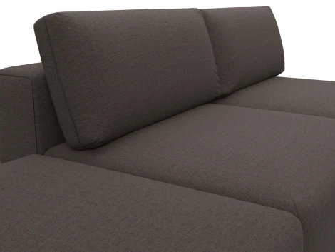 Диван угловой модульный с пуфом Лига-060 НПБ угол универсальный (ЛДСП,Брус,Фанера/Пластик/Рогожка/Коричневый) Лига Диванов 129699