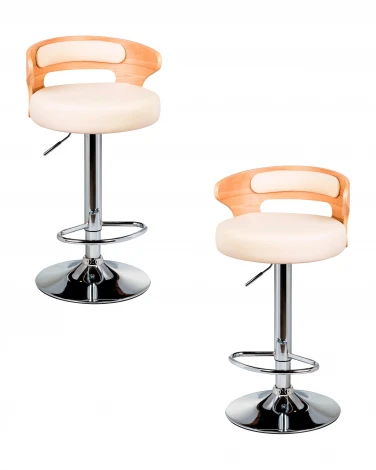 Набор 2 шт стул барный DOBRIN FRED (натуральное дерево, кремовый)