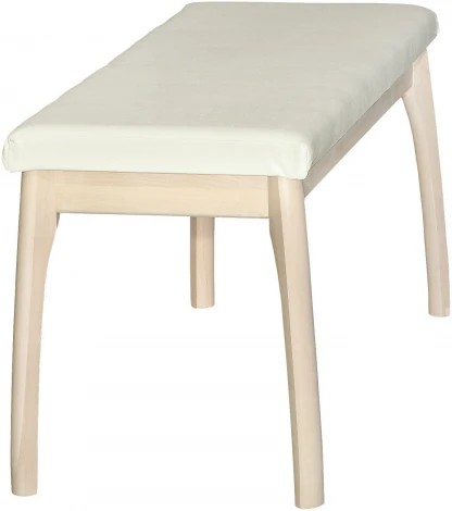 Скамья для прихожей мягкая, экокожа крем, каркас лак от фабрики Mebelik