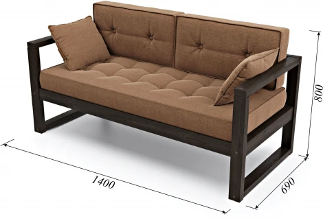 Диван Arsko Астер Мини венге коричневая рогожка