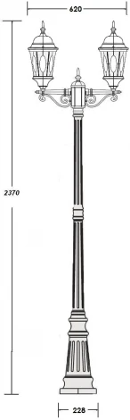 Наземный фонарь ASTORIA 2M 91409MA Bl овал Oasis Light (220V, фонарь, IP44)