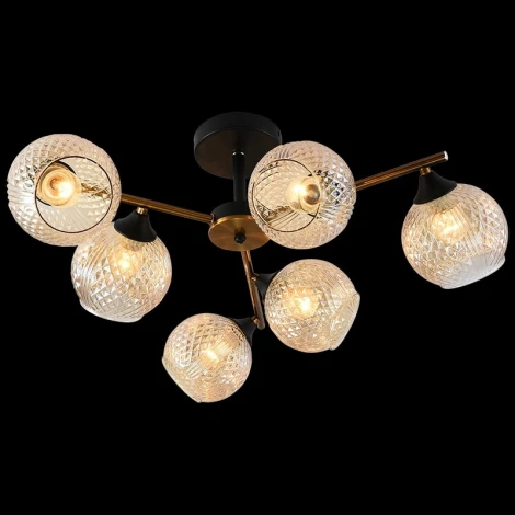 Потолочная люстра на штанге Reluce 11341-0.3-06 GOLD BRONZE+BK (220V, шар)