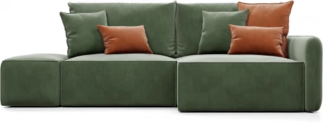 ПОРТЛЕНД Диван угловой с банкеткой зеленый D1 furniture арт.AAA41671003