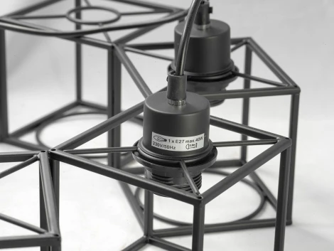 Подвесная люстра Lussole Loft Badger GRLSP-9541 (220V, на проводе, куб, IP21)