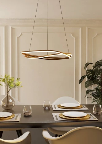 Подвесной светильник светодиодный Eglo Guntin 390514 с регулировкой цветовой температуры 1X60W LED 2200-6500K, 5920lm, сталь, бронзовый, белый