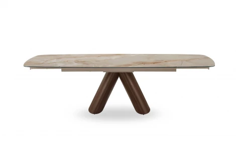 Стол SENTI 2463 (180-270) глянцевая керамика ТОСКАНЕ/орех ESF 5893