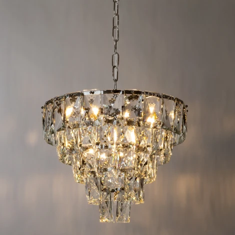 Подвесная люстра каскадная Divinare Chara 3508/02 LM-6 (220V, хрусталь, на цепи)
