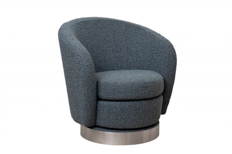 Кресло Napoli вращающееся, букле т.серое Orso Mare 76*76*76см Garda Decor