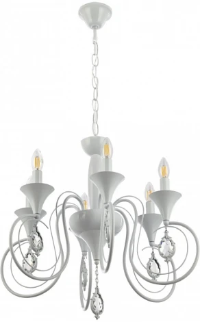 Подвесная люстра Arte Milano AM349920 349920/6 WT (220V, подвески, на цепи, подсвечник, свеча)