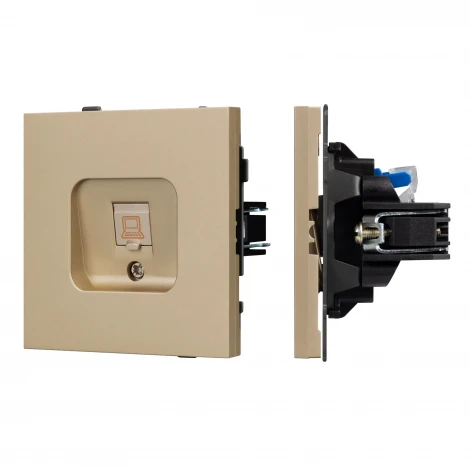 Механизм компьютерной розетки SCT-TENDO-MPC1-SFPL-GD (RJ-45, CAT6) (Arlight, Матовый песочный) 054592