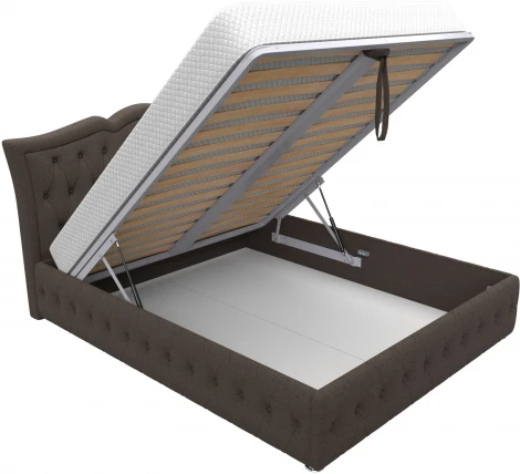 Кровать интерьерная Герда 160 (Коричневый/Рогожка) Лига Диванов арт.123065