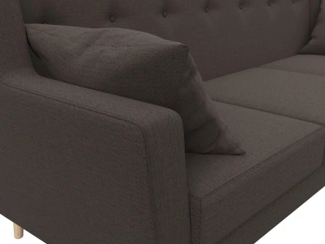 Диван кухонный прямой Брайтон 3 (Коричневый/Рогожка) Лига Диванов арт.122450