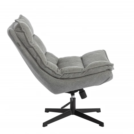 Кресло лаунж Reflex/Рефлекс с пуфом велюр/букле (HYP), светло-серый Tetchair 25506