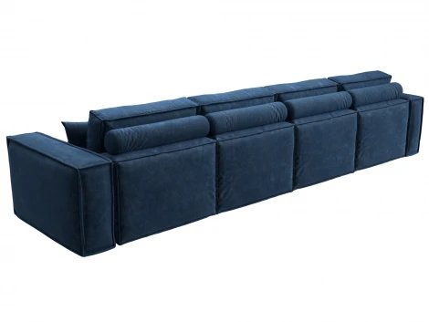 Диван прямой Лига-081 НПБ МегаЛонг (ДСП/Пластик/Велюр/Синий) Лига Диванов 130297