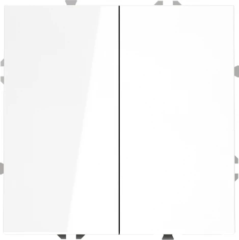 Проходной переключатель двухклавишный (белый глянцевый) Voltum S70 VLS020301