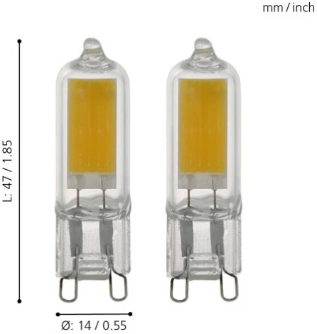 Лампочка светодиодная G9 3W 200 lm 3000K Eglo Lm_led_g9 11676