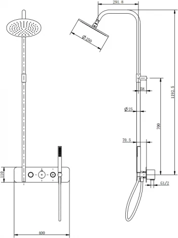 Душевая стойка Cezares Moon MOON-CD-TA200-01