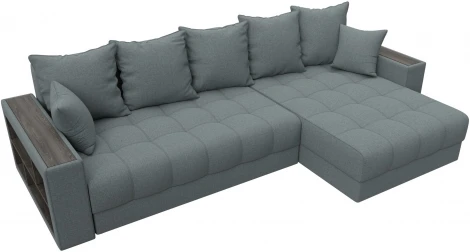 Диван угловой с декором и полкой Лига-050 НПБ Лига Диванов (Рогожка) арт.128588