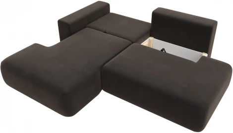 Диван угловой Лига-036 НПБ Модерн левый угол (Коричневый/Велюр) Лига Диванов арт.121411L