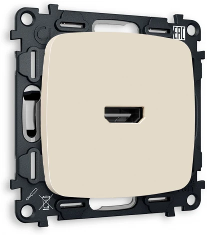 Комплект механизма Ambrella Volt розетки HDMI 2.0 OMEGA MO334010 Бежевый матовый 40V/500MO 2.0GHz 5-18Gbit/s QUANT