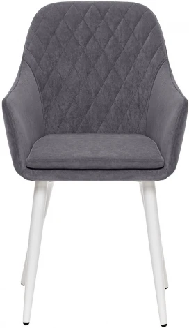 Стул с подлокотниками Leset Слим, каркас Белый, велюр Графит (Фанера/Велюр) Leset арт.2500000185892