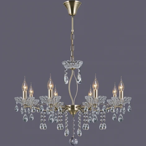 Подвесная люстра ILLUMICO IL0265-8PSQ-39 AB (220V, на цепи, подсвечник, свеча)