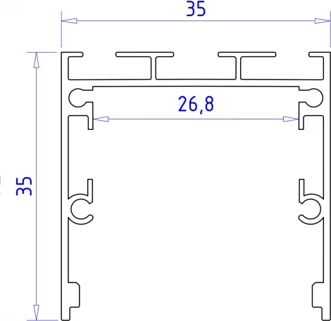 Алюминиевый профиль накладной/подвесной "Profile System" для светодиодной ленты до 26мм Ambrella Illumination GP2550BK