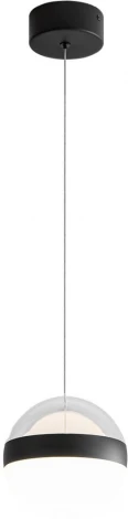 Подвесной светильник Odeon Light Roni 5075/12L черный/прозрачн./молочный/металл/акрил LED 12W 4000K 600лм (220V, на проводе, шар)
