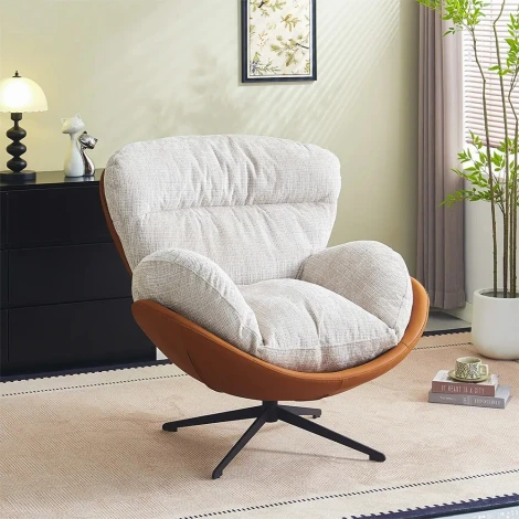 Кресло BLISS оранж/серый, экокожа, шенилл Bradex Home FR 1070