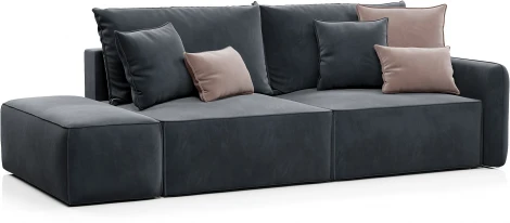 ПОРТЛЕНД  Диван прямой с банкеткой серый D1 furniture арт.AAA41669004