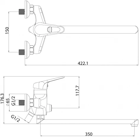 Смеситель Lemark Luna LM4157C универсальный