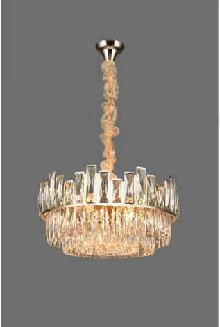 Подвесная люстра Vistrorio OML-67901-02 (220V, хрусталь, на цепи, круглые)