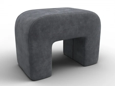 Пуф 008 (ДСП,Брус,Фанера,Велюр/Темно-серый) Лига Диванов 132521