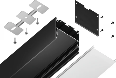 Алюминиевый профиль накладной/подвесной "Profile System" для светодиодной ленты до 41,4мм Ambrella Illumination GP3100BK